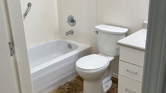 image of a bathroom with shower and toilet